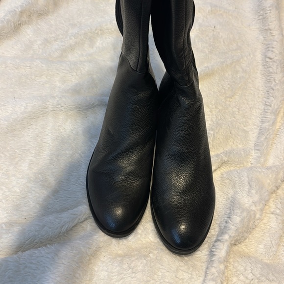 NEW! Kenneth Cole Black Levon Leather & Rib Knit Knee Boot - Size 9 - Picture 8 of 16